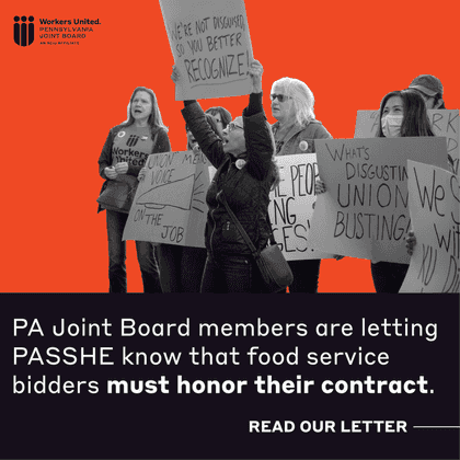 PAJBWU Members Hold PASSHE Accountable in Food Service Bidding War